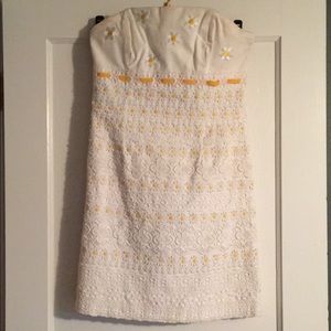 Lilly Pulitzer strapless daisy dress size 4